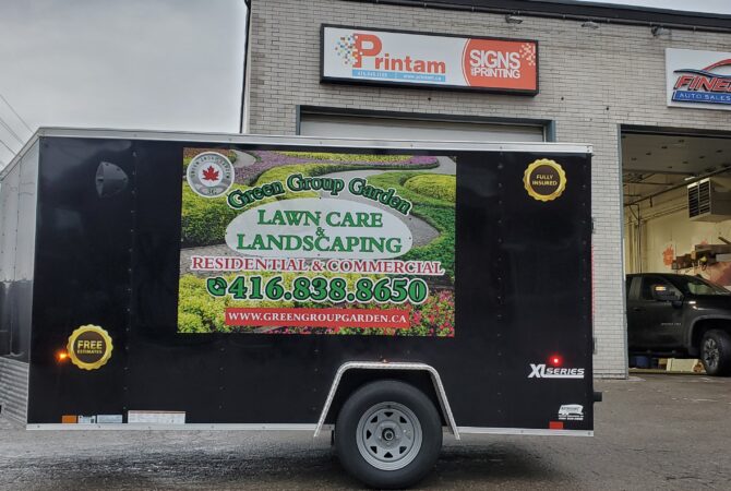 Green Group Garden Enclosed Trailer Vinyl Graphics Mississauga