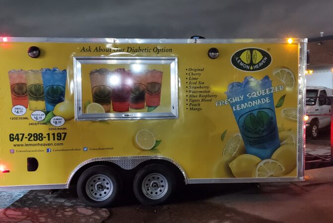 Lemon Heaven Enclosed Trailer Full Vinyl Wrap Markham