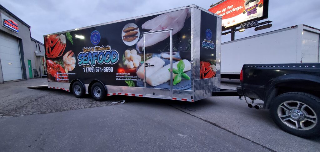 Sea Food Enclosed Trailer Full Vinyl Wrap - Printam