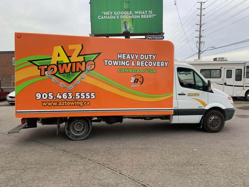Full Van Wrap for AZ Towing in Mississauga 1 box truck wraps mississauga
