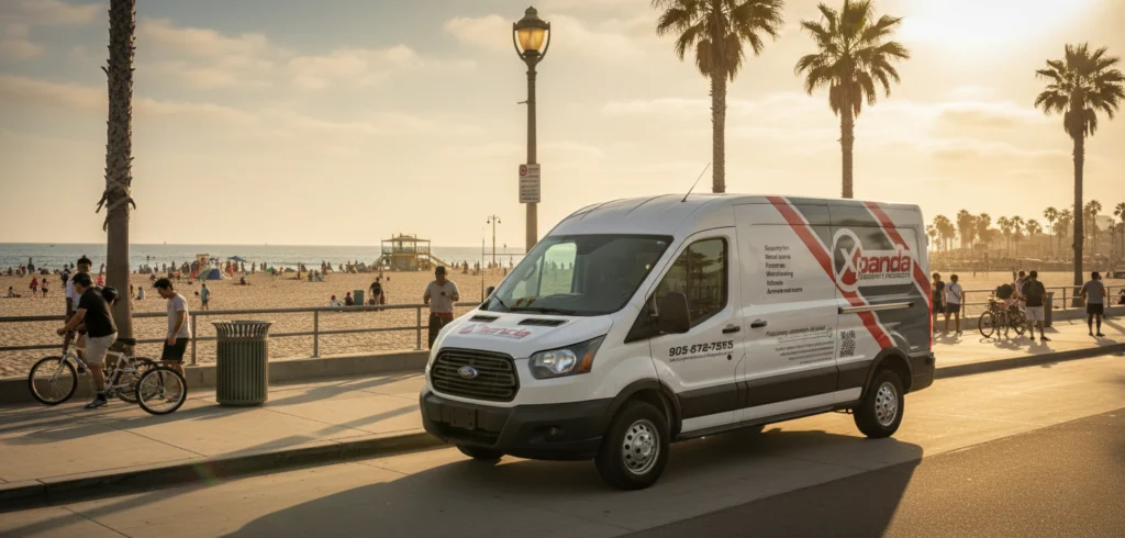 Full-Size Cargo Van Wrap for XPANDA Security Products in Mississauga 1 Full-Size Cargo Van Wrap