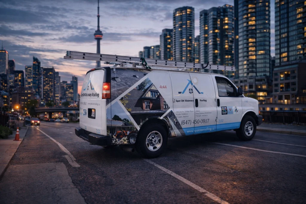 Commercial Van Wrap for Spot On Visionary Roofing in Toronto 2 Spot On Visionary Roofing